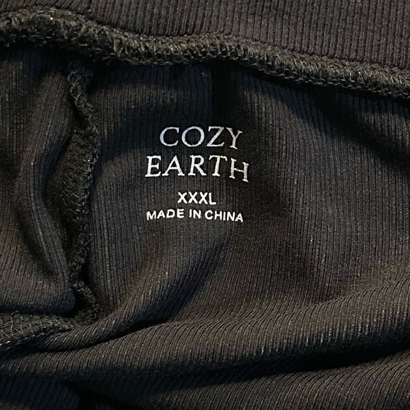 Cozy Earth Women’s Soft Stretchy Comfy Bamboo Rib Knit Lounge Pant in Black XXXL - Picture 6 of 11